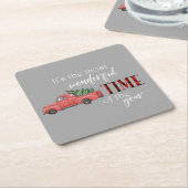 クリスマス・トラックの最も素晴らしい時期 スクエアペーパーコースター (アングル)