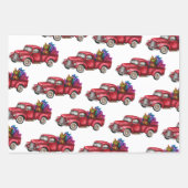 クリスマス・トラック、ツリー、プレゼント  ラッピングペーパーシート (正面3)