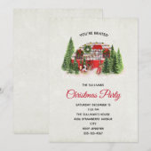 クリスマス トラレーラー キャンパー アウトドア テーマ 招待状 (正面/裏面)