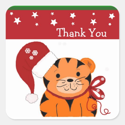 クリスマス トラ サンキュー スクエアシール (正面)
