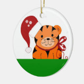 クリスマス トラ セラミックオーナメント (左)