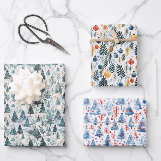 クリスマス・トリオ ラッピングペーパーシート (正面)