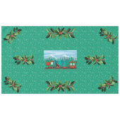 クリスマス・トレイン・オン・ティエル テーブルクロス (正面(横))