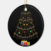 クリスマス・トロンボーン選手がクリスマスツリーを贈る セラミックオーナメント (左)