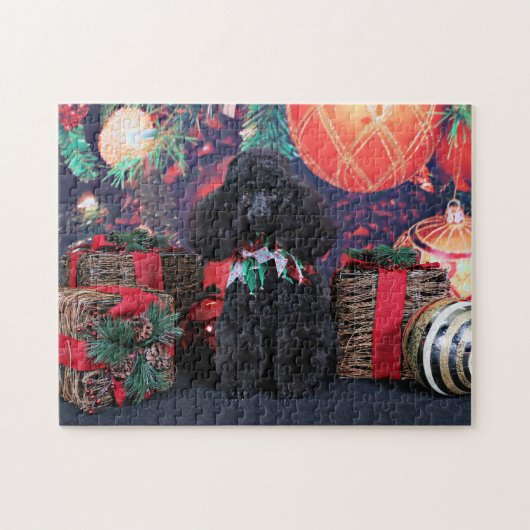 クリスマス-トービー-プードル ジグソーパズル (横)