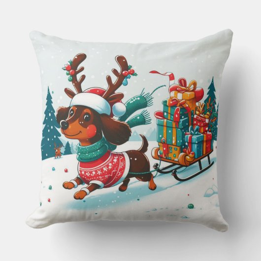 クリスマス ドアッシ ヌードル - クリスマス クッション (正面)