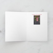 クリスマス ドア リース ボウ レッド フェスティブ ホリデー カード (内部)