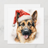 クリスマス ドイツ牧羊犬 ホリデー グリーティング カード (正面/裏面)