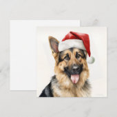 クリスマス ドイツ牧羊犬 ホリデー グリーティング カード (正面/裏面)