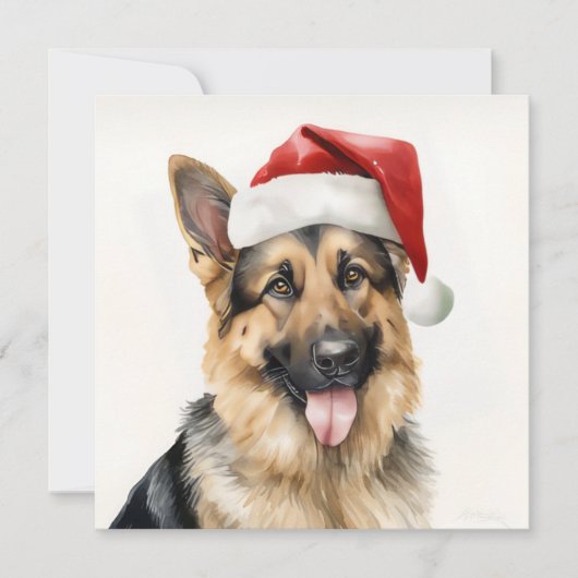 クリスマス ドイツ牧羊犬 ホリデー グリーティング カード (正面)