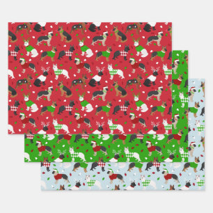 クリスマス・ドイツ・シェパード ラッピングペーパーシート