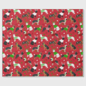 クリスマス・ドイツ・シェパード ラッピングペーパー (フラット)
