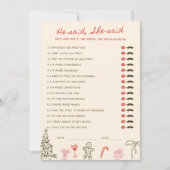 クリスマス ドゥードル 彼が言った 彼女が言った カード (正面)
