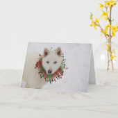 クリスマス·ドッグ カード (黄色い花)