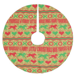 クリスマス・ドッグ・フェリー ブラッシュドポリエステルツリースカート