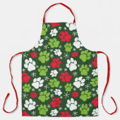 クリスマス·ドッグ·ポーが犬型のトリマー エプロン (正面)