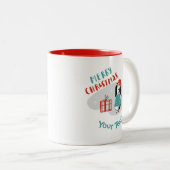 クリスマス・ドパーソナライズされたッグ ツートーンマグカップ (正面右)
