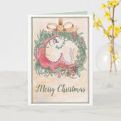 クリスマス・ドラゴン カード (黄色い花)