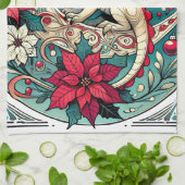 クリスマス・ドラゴン キッチンタオル (折り畳み)