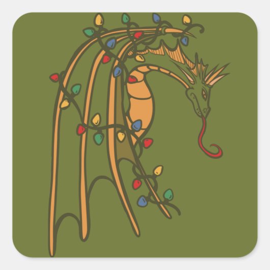 クリスマス・ドラゴン スクエアシール (正面)