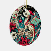 クリスマス・ドラゴン セラミックオーナメント (右)