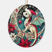 クリスマス・ドラゴン セラミックオーナメント (左)