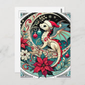 クリスマス・ドラゴン ポストカード (正面/裏面)