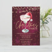 クリスマス ドリンク サンタ ハット 赤 クリスマス 招待状 (スタンド正面)