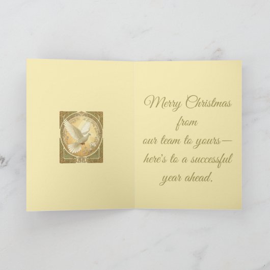 クリスマス・ドーブ・アールヌーヴォー・アエステティック・デザイン シーズンカード (内部)