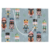 クリスマス ナッツクラッカー おもちゃの兵隊 ソフト ブルー ラージペーパーバッグ (裏面)