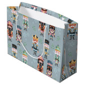 クリスマス ナッツクラッカー おもちゃの兵隊 ソフト ブルー ラージペーパーバッグ (裏面アングル)