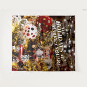 クリスマス・ナッツクラッカー・ホリデー・フォト・バックドロップ タペストリー (正面(横))