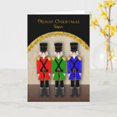 クリスマス、ナットクラッカーオンステージ、シスター カード (黄色い花)