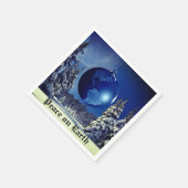 クリスマス・ナプキンス、地球の平和 スタンダードカクテルナプキン (角)