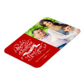 クリスマス＆ニューイヤーのカリグラフィースクリプト写真 マグネット (左側)