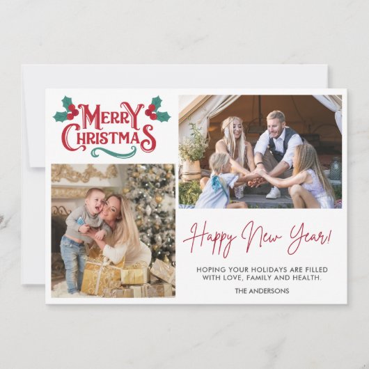 クリスマス&ニューイヤー家族写真の願い (正面)