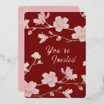 クリスマス＆ニューイヤー オーダーメイド フローラル ホイル インビテーション