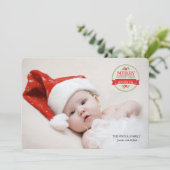 クリスマス＆ニューイヤー ラベル フォト カード (スタンド正面)