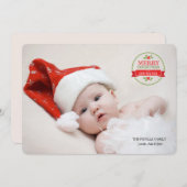 クリスマス＆ニューイヤー ラベル フォト カード (正面/裏面)