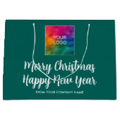 クリスマス＆ニューイヤー　貴社のロゴはこちら ラージペーパーバッグ (正面)