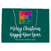 クリスマス＆ニューイヤー　貴社のロゴはこちら ラージペーパーバッグ (裏面)