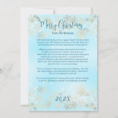 クリスマス・ニュースレターBlue Snowflakes Dated 招待状 (正面)