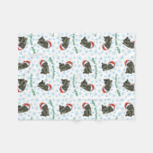 クリスマス·ニューファンドランド フリースブランケット (正面(横))