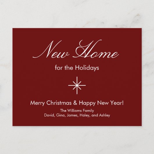 クリスマス・ニューホームの祝日のお知らせ 案内ポストカード (正面)
