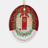 クリスマス、ニューホーム、人独身のの1日 セラミックオーナメント (右)