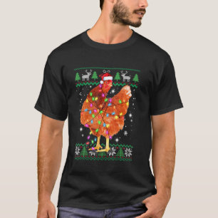 クリスマス ニワトリ サンタ帽子 Xmas ライト ニワトリ Ug Tシャツ