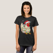 クリスマス ニワトリ ファーム ライト クリスマス Tシャツ (正面フル)
