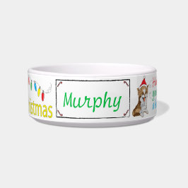クリスマス ネコ 中型 ペットボウル "フワフワクリスマス"
