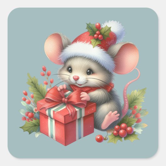 クリスマス ネズミ シール (正面)
