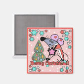 クリスマス、ネズミ マグネット (正面/裏面)